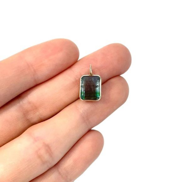 Solid 14K Yellow Gold Bicolor Tourmaline - Picture 5 of 5